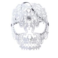 Diamond-encrusted Dance Half-face Mask Tiger Head Makeup Cosplay Props Metal Iron Full-face Mask Halloween Masquerade Mask