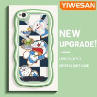 YIWESAN เคสสำหรับ Xiaomi Redmi 4A 5A 6A ลายการ์ตูนโดราเอมอนน่ารักขอบคลื่นเคสมือถือกันกระแทกแบบใสนิ่มโปร่งใสลายกล้องถ่ายรูปฝาครอบป้องกันซิลิกาเจลที่สร้างสรรค์