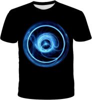 NA Mens 3D Digital ABswirl Printed Round Collar Short Sleeve T-Shirt