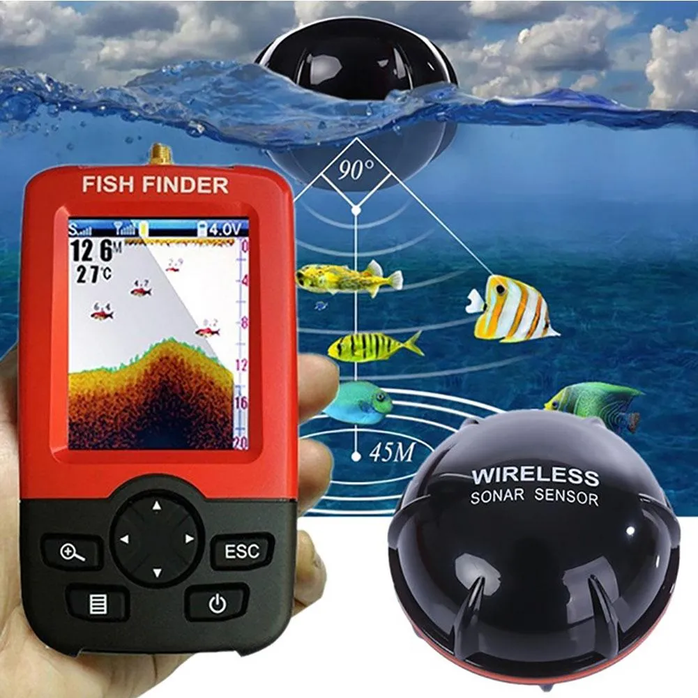 Bensi®【Ready Stock】Lake Sea Fishing Smart Portable Fish Finder Depth Alarm  Wireless Sonar Sensor | Lazada PH
