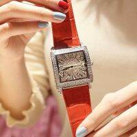 net red style fashion new authentic watch ladies inlaid diamond English waterproof genuine leather belt