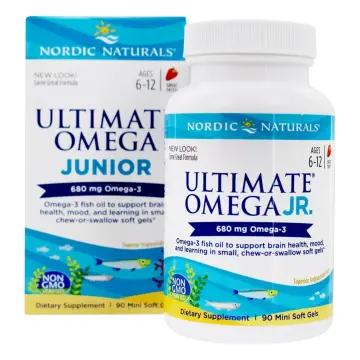 Nordic Naturals Ultimate Omega-3, Junior, 680 mg, Mini Soft Gels, Strawberry - 90 mini soft gels
