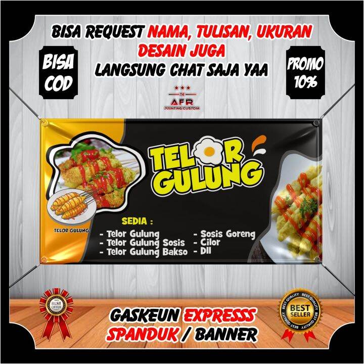Spanduk Banner Backdrop Telor Telur Gulung Berkualitas Desain Keren