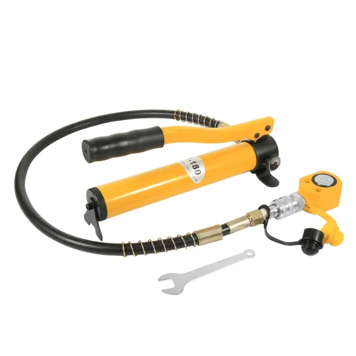 5 Ton Low Profile Hydraulic Ram Jack + Hand Pump Stoke 6mm(0.24 Inch