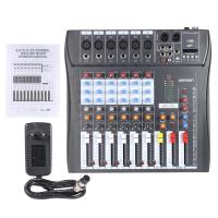 NEW 60S-USB 6 Channels Mic Audio Mixer Mixing Console 3-band EQ USB with Power Adapter EU PLUG