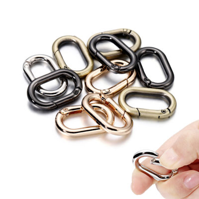 5 ชิ้น/ล็อตโลหะรูปไข่แหวนฤดูใบไม้ผลิ Clasps เปิด Carabiner พวงกุญแจกระเป๋าคลิปตะขอสุนัขหัวเข็มขัดสำหรับ DIY เครื่องประดับ-JieLOE