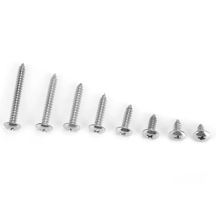 200pcs-m4-stainless-steel-cross-self-tapping-screws-combination-set-truss-head-screws-self-drilling-screw-wood-work-size-8mm-35mm