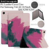 แถบปลอกสำหรับ Samsung เคสกันกระแทกพิมพ์ลายสีน้ำ A8ขนาด10.5นิ้ว X200 SM-X205เคสปกปิดพับได้เคสแท็บเล็ตขาตั้งปก