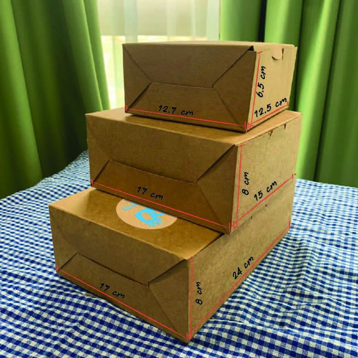 กล่องกระดาษคราฟท์-สแน็คบ็อก-เบเกอรี่-10-ใบ-pack-snack-box