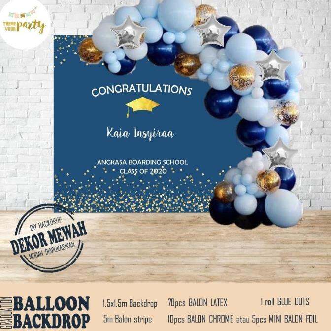 Bisa Cod Graduation Balloon Decor - Backdrop/Bendera Merah Putih ...