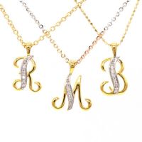 Happy Jewelry จี้เพชรแท้ ตัวอักษร M ทองแท้ 9k 37.5% เพชรเกสร PD163