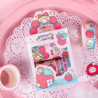 ⊕✹ NEW 10 Rolls of Strawberry Bobo Pocket Tape Stickers Cute Cartoon Bronzing and Paper Tape Stickers DIY Toy Kawaii Gift