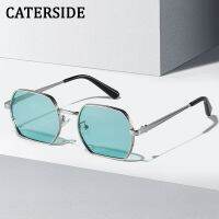 CATERSIDE แว่นตากรอบแว่นตากันแดดทรงสี่เหลี่ยมสำหรับผู้ชายสไตล์พังค์แฟชั่นสำหรับผู้หญิง