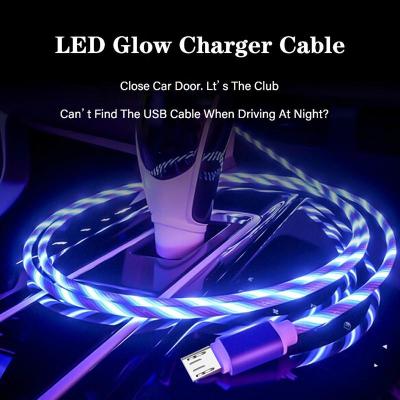 Streamer Charging Cable Lightning Flowing LED Wire Fast Charger Compatible for Android Type C Charging Cord