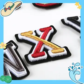 46 Styles) Black and White Alphabet Patches for Clothes Stripes