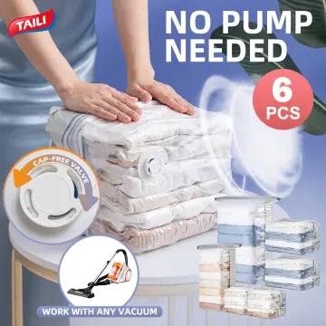TAILI 6 Pcs Jumbo Vacuum Sealer Storage Cube Bags for Clothes