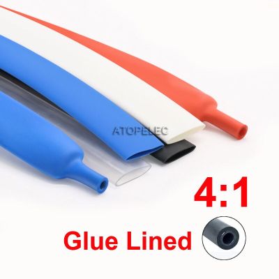 1 meter 12/16/20/24/32/40/52mm Diameter 4:1 Glue Lined Adhesive Heat Shrink Tube Dual Wall Waterproof Wrap Wire Cable Sleeve Cable Management