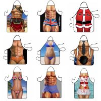 Funny Muscle Man Creativity Kitchen Apron for Men Women Home Cleaning Apron Baking Accessories Tablier Cuisine Delantal Cocina Aprons