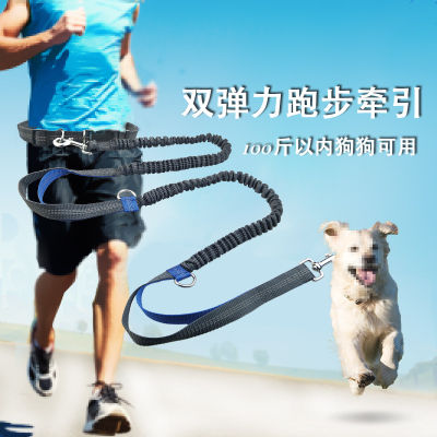 2022 New Reflective Leash Traction Rope Dog Running Belt Elastic Hands Freely Jogging Pull Dog Leash Metal D-ring Leashes