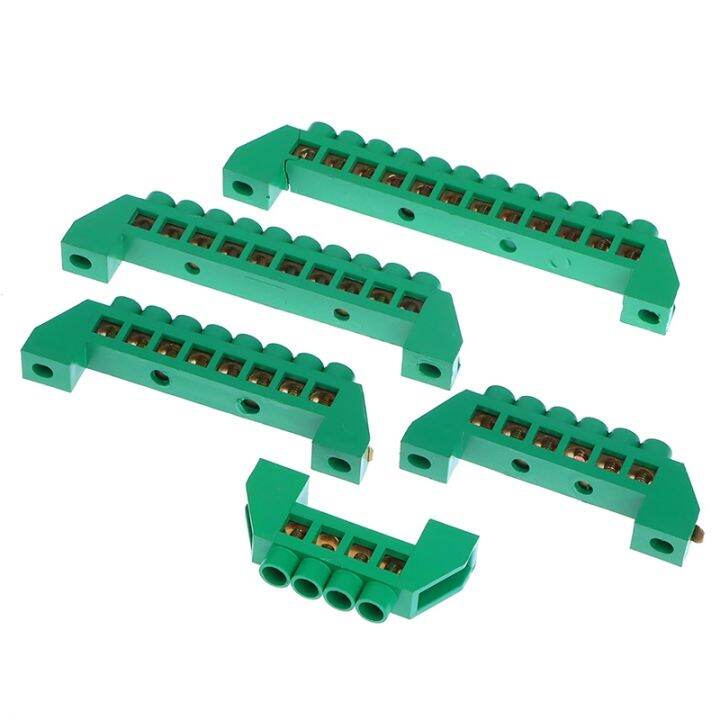 green-4-6-8-10-12-positions-terminal-block-connector-strip-brass-ground-neutral-bar-electrical-distribution-wire-screw-terminal