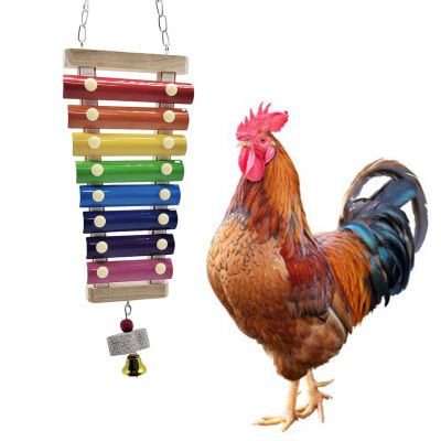 Colorful Xylophone Cage Accessories For Parrots Outdoor Chicken Suspensible With 8 Metal Keys Pet Products Practical Durable Chewing Funny Budgies Parakeet Sturdy Bird Toys