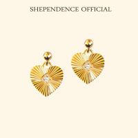 Shependence ต่างหูก้านวินเทจหัวใจ (Vintage Heart Stud Earrings)