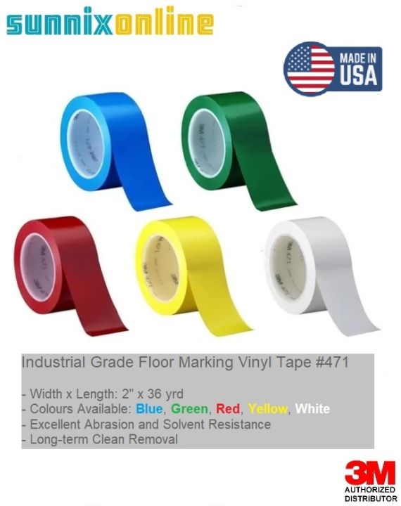 764 50MM WHITE - 3m - Marking Tape, PVC (Polyvinyl Chloride), White