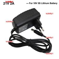 ku3n8ky1 2023 High Quality 21V 2A Lithium Lipo Charger for Electric Screwdriver 21V2A 18V 5S Li-ion Battery Desktop Charger DC 5.5 x 2.1MM 2.5 MM EU Plug