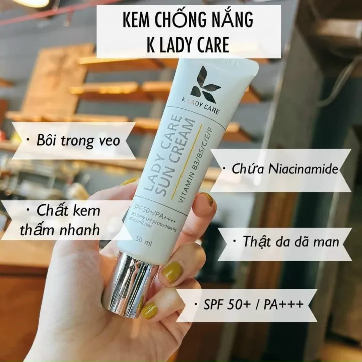 Kem chống nắng LADY CARE SUN CREAM SPF50 50ml bảo vệ da toàn diện, cung cấp vitamin E,B3,B5,Vitamin C