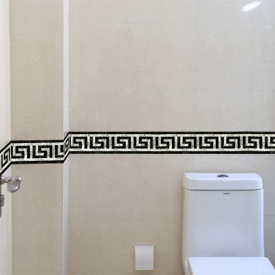 ♂ஐ❄ PVC Self adhesive 3D Wallpaper Border Kitchen Bathroom Skirting Line Sticker Removable Modern Tile Wall Sticker Waterproof Decor