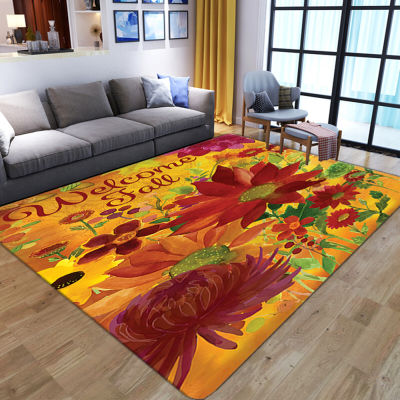 Gorgeous Sunflower with Skull Carpets For Home Living Room Bedroom Halloween Decor 3D Printed Kids Play Area Rug Table Floor Mat