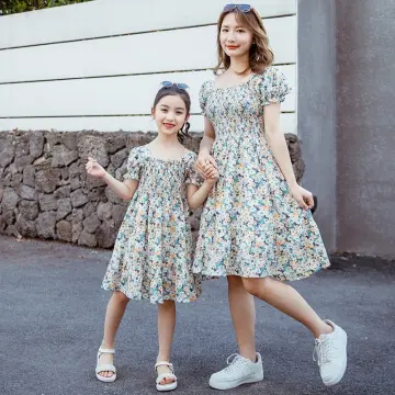 Hand Work Mother and Daughter Combo Dress Gown Online
