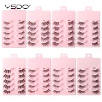 YSDO 5 Pairs Natural Half Eyelash Extension Handmade Faux 3D Mink Lashes Makeup Dramatic Mink False Eyelashes Fake Lashes Cilios