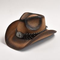 Nuovo Cappello Da Cowboy Occidentale Di Paglia Per Uomo Primavera Estate Panama Cappelli Da Sole Retro Elegante Cowgirl Jazz Cap Sombrero Hombre