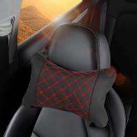 Car Seat Neck Pillow Travel Seat Head Neck Rest Cushion Both Side Leather Head Pain Relief Car Headrest Pillow Fits All Vehicle Seat Cushions