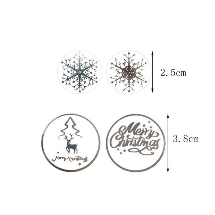 zhuwnana-500pcs-โรสโกลด์-สติกเกอร์สุขสันต์วันคริสต์มาส-ป้ายปิดผนึก-เกล็ดหิมะเกล็ดหิมะ-ป้ายบัตรป้าย-แพคเกจของขวัญของขวัญ-กาวในตัว-สติกเกอร์วันหยุด-ของตกแต่งวันคริสต์มาส