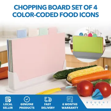 Color Coded Chopping Board Set BPA Free Antibacterial Plastic