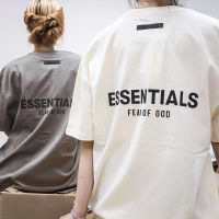 FOG เส้นคู่ ESSENTIALS ตัวอักษรกาว t คอกลมทรงหลวมแบรนด์ไฮสตรีทแฟชั่น FOG แขนสั้นคู่รักชายหญิง T เสื้อ ~