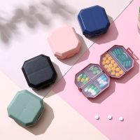 【YF】 Mini Portable Pill Organizer  6 Grid Compartment Travel Pillbox Nordic Style Dispenser Medicine Boxes Dispensing Medical Kit