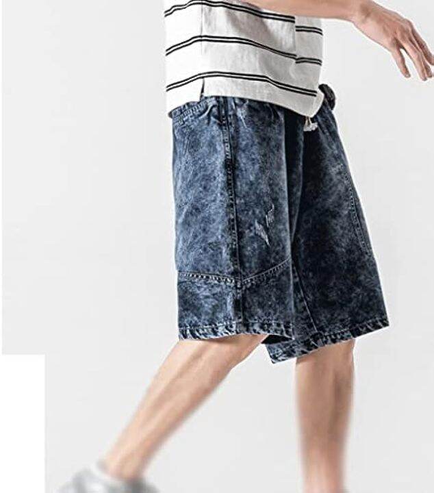 slatiom-mens-printed-knee-length-loose-plus-size-cropped-pants-plus-size-mens-summer-denim-shorts-color-a-size-mcode