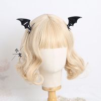 Black Wings Devil Hairpin Bat Side Clip Halloween Headdress Bow Hair Accessory Lolita Lolita Goth