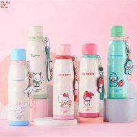 Pearly Life 600Ml ความจุขนาดใหญ่สำหรับ Sanrio ของแท้การหมุนที่มีค่าสีสูงแนวโน้มแฟชั่นมหาวิทยาลัยถ้วยน้ำถ้วยกระติกเก็บความร้อนพกพาสแตนเลส316