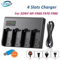 4 Slots Battery Charger For Sony NP-F960 NP-F970 NP-F980 NP-F330 NP-F550 NP-F570 NP-F750 NP-F770 NP-F930 Camera Battery