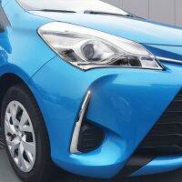 Chrome Front Fog Light Cover Strip for Yaris Vitz 2017 2018 Bumper Accessories Trim Car-Styling