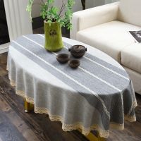 Morris8 Fashion Nordic Coffee Table Tablecloth Cotton Linen Long Oval Tea Cloth Duck Egg-Shaped Living Room Cover