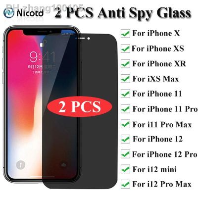 2Pcs 13 PRO MAX Full Privacy Tempered Glass For iPhone 12 Pro 13 max Anti Spy Screen Protector on X XS XR 11 Pro Max Protective