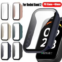 PC Case Cover for Redmi Band 2 Smart Band2 Bumper Frame Protector Tempered Glass Screen Protect for Redmi Band 2 Case Glass Spine Supporters