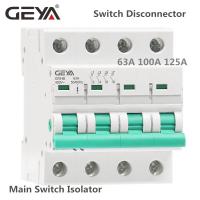 【LZ】 GEYA GYH8 Din Rail 4 Pole Isolating switch 400V Main Switch 63A 100A 125A Isolator Breaker