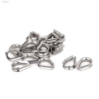 ◄☌ Stainless Steel 2mm Wire Rope Cable Thimbles Silver Tone 20 Pcs