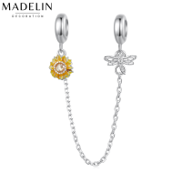 Madelin Chain S925 Charm S925 Platinum เชนเงินแท้ชุบทองคำขาว เชนดอกทานตะวัน ชาร์มดอกไม้ ชาร์มสร้อยข้อมือ จี้สร้อยคอ เชนล็อคชาร์มสร้อยข้อมือ